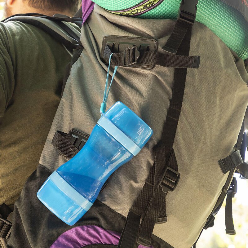 Botella con Depósito de Agua y Comida para Mascotas 2 en 1 Pettap - Pequiti