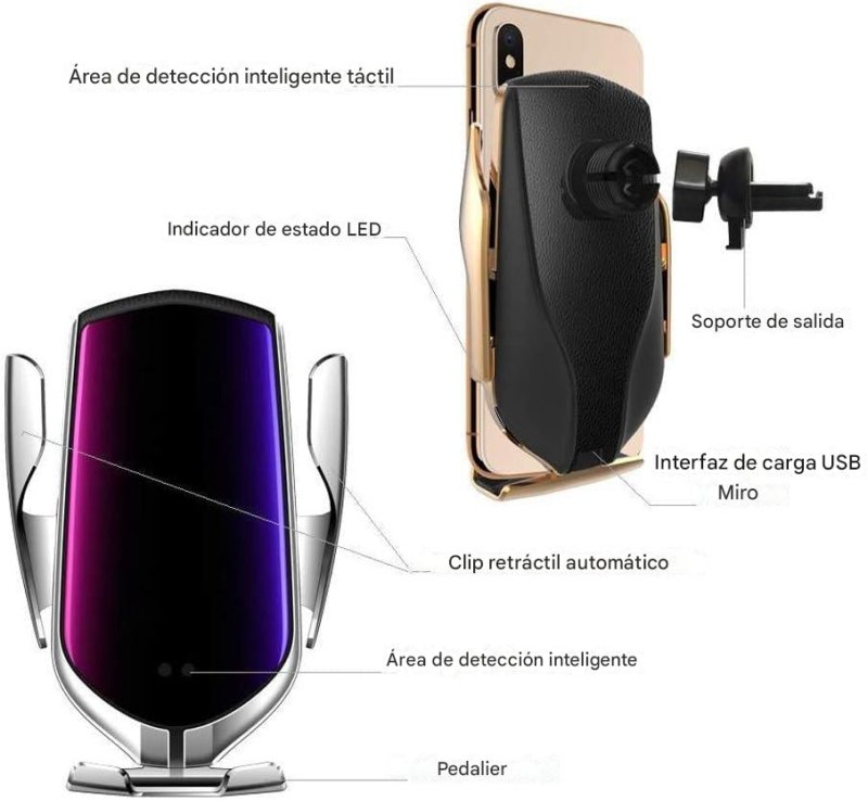Descubre el Soporte Cargador Inalámbrico para Coche: La Solución 2 en 1 para Tu Móvil - Pequiti