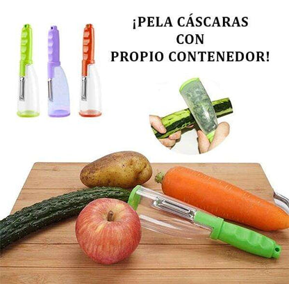 Pelador con contenedor